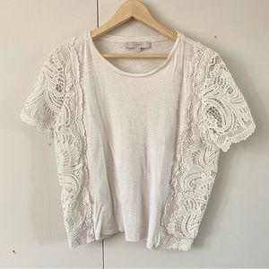 Laced Accent White T Shirt